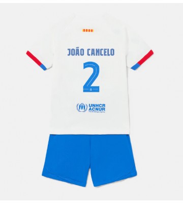 Barcelona Joao Cancelo #2 Bortaställ Barn 2023-24 Kortärmad (+ Korta byxor)
